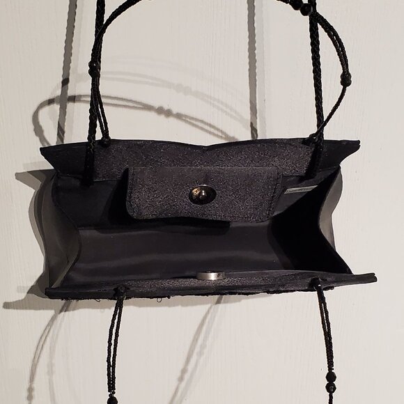 2 HAND Evening Shoulder Bags, Purses Black Beaded & Sequined - AS NEW Condition. - Picture 4 of 8